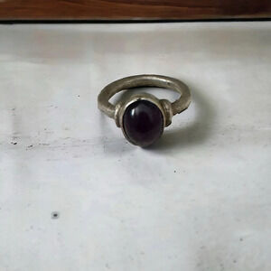 Antique vintage amethyst  925 silver ring 6.5